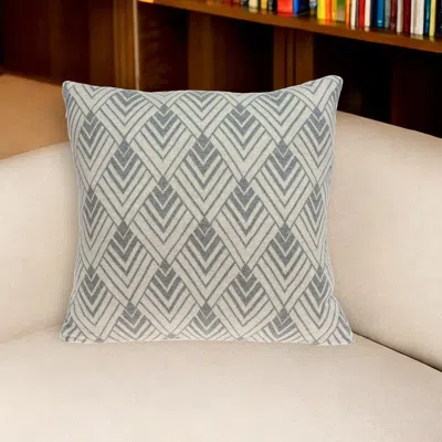 Homezia 20" X 7" X 20" Beautiful Transitional Tan Cotton Pillow Cover With Poly Insert In White