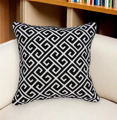 Homezia 20" X 7" X 20" Cool Transitional Black And White Pillow Cover With Poly Insert