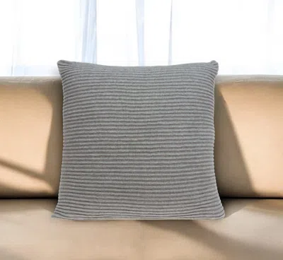 Homezia 20" X 7" X 20" Elegant Transitional Gray Pillow Cover With Poly Insert