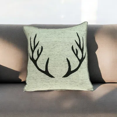 Homezia 20" X 7" X 20" Lodge Grey & Black Pillow Cover With Poly Insert In Green