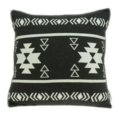 Homezia 20" X 7" X 20" Southwest Black Cotton Pillow Cover With Poly Insert