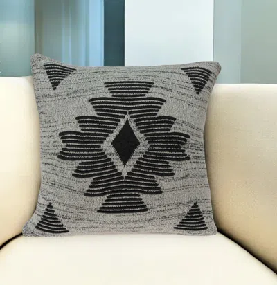 Homezia 20" X 7" X 20" Southwest Gray Cotton Pillow Cover With Poly Insert