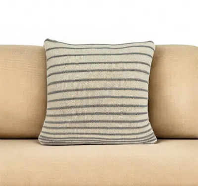 Homezia 20" X 7" X 20" Stunning Transitional Tan Pillow Cover With Poly Insert In Gray