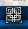 Homezia 20" X 7" X 20" Transitional Black And White Pillow Cover With Poly Insert