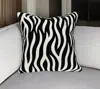 Homezia 20" X 7" X 20" Transitional Black And White Zebra Pillow Cover With Poly Insert
