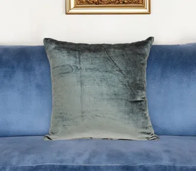 Homezia 20" X 7" X 20" Transitional Charcoal Solid Pillow Cover With Poly Insert In Gray