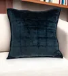 Homezia 20" X 7" X 20" Transitional Dark Blue Quilted Pillow Cover With Poly Insert