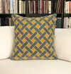 Homezia 20" X 7" X 20" Transitional Gray And Orange Pillow Cover With Poly Insert