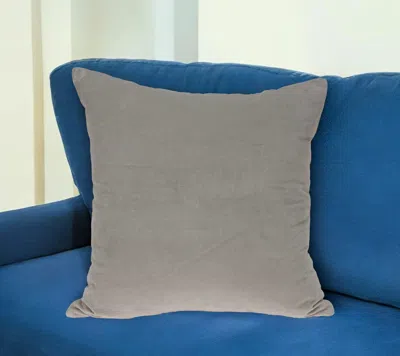 Homezia 20" X 7" X 20" Transitional Gray Solid Pillow Cover With Poly Insert