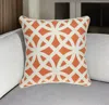 Homezia 20" X 7" X 20" Transitional Orange Pillow Cover With Poly Insert