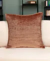 Homezia 20" X 7" X 20" Transitional Orange Solid Quilted Pillow Cover With Poly Insert