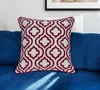 Homezia 20" X 7" X 20" Transitional Red And White Accent Pillow Cover With Poly Insert