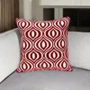 Homezia 20" X 7" X 20" Transitional Red And White Pillow Cover With Poly Insert