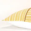 Homezia 20" Yellow And White Cotton Pillow With Embroidery Edges