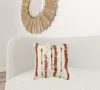 Homezia 20x20 Natural 100% Wool Striped Zippered Pillow