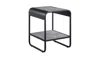 Homezia 21" Black And Concrete Gray Manufactured Wood And Metal Rectangular End Table With Shelf