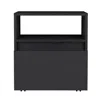 Homezia 21" Black One Drawer Faux Wood Nightstand