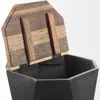 Homezia 21" Black Solid Wood End Table