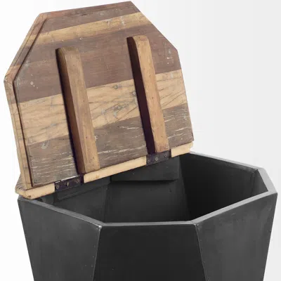 Homezia 21" Black Solid Wood End Table