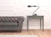 Homezia 21" Bronze Metal Desk Table Lamp With Bronze Dome Shade