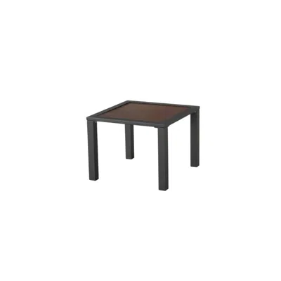 Homezia 21" Brown And Black Square Metal Outdoor Side Table