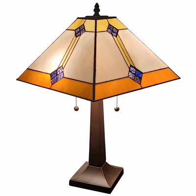 Homezia 21" Dark Brown Metal Two Light Candlestick Table Lamp With Beige Shade