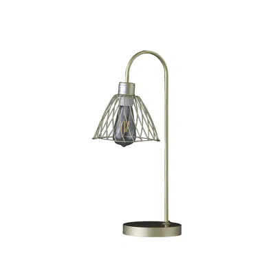 Homezia 21" Gold Bedside Table Lamp With Gold Cage Shade In Brown