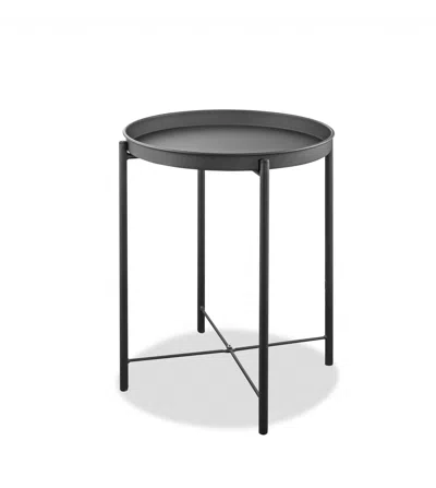 Homezia 21" Gray Aluminum Round End Table