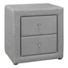 Homezia 21" Gray Linen Blend Two Drawer Nightstand
