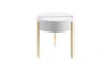 Homezia 21" Natural Brown And White Manufactured Wood And Solid Wood Round End Table