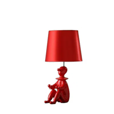 Homezia 21" Red Bedside Table Lamp With Red Empire Shade