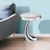 Homezia 21" Silver Aluminum Round End Table