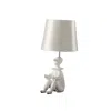 Homezia 21" White Bedside Table Lamp With Silver Empire Shade