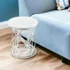 Homezia 21" White Marble Round End Tables