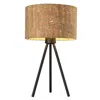Homezia 21.8" Matte Black Cork Shade Table Lamp
