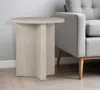 Homezia 22" Alder White Wood Round End Table