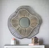 Homezia 22" Black Abstract Metal Framed Accent Mirror