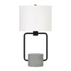 Homezia 22" Black And Gray Concrete Table Lamp With White Drum Shade