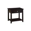Homezia 22" Black Manufactured Wood Square End Table With Drawer With Shelf