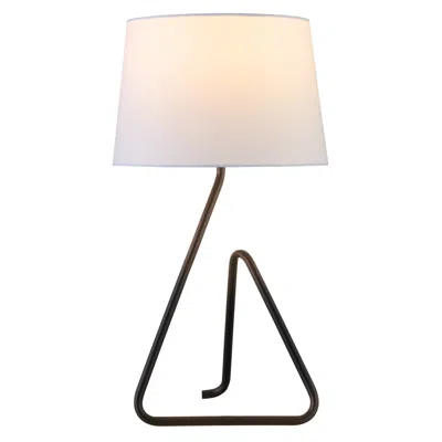 Homezia 22" Black Metal Table Lamp With White Bell Shade