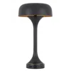 Homezia 22" Black Metal Two Light Novelty Usb Table Lamp With Black Dome Shade