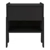 Homezia 22" Black One Drawer Faux Wood Nightstand