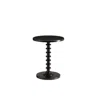 Homezia 22" Black Solid Wood Round End Table