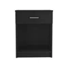 Homezia 22" Black Wengue One Drawer Nightstand