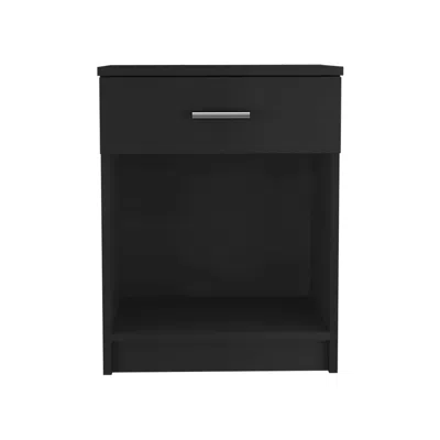 Homezia 22" Black Wengue One Drawer Nightstand In Burgundy