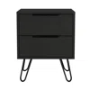 Homezia 22" Black Wengue Two Drawer Nightstand