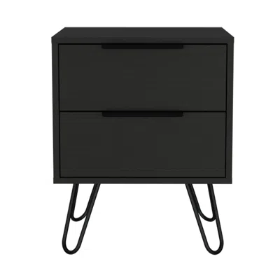 Homezia 22" Black Wengue Two Drawer Nightstand
