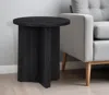 Homezia 22" Black Wood Round End Table