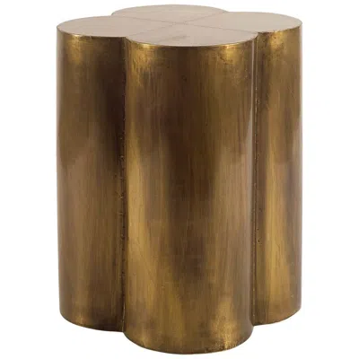 Homezia 22" Brass And Antique Brass Brass End Table