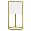 Homezia 22" Brass Metal Table Lamp With White Drum Shade